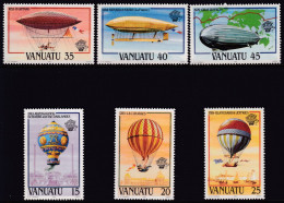 Vanuatu 1983 Manned Flight Sc 354-59 Mint Never Hinged - Vanuatu (1980-...)