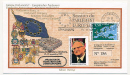 FRANCE - Env 2,50 Conseil Eur. + OMEC Strasbourg Session Parlement Eur. 18/11/1993 - Vignette Nicolas Estgen - Cartas & Documentos