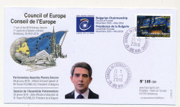 FRANCE - Env 0,95E Conseil Europe - Cad Strasbourg Conseil Eur. 26/1/2016 - Présidence Bulgarie - Brieven & Documenten