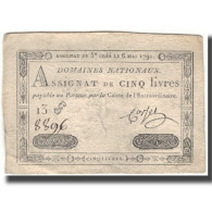 France, 5 Livres, 1791, 1791-05-06, TTB, KM:A42 - Assegnati