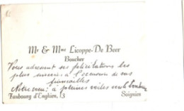 Soignies , Licoppe - De Beer , Boucher - Cartes De Visite