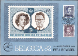 SCHWEDEN 1982 Mi-Nr. 1150/51 Ausstellungskarte/Exhibition Card Belgica 82 - Briefe U. Dokumente