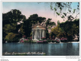 ROMA:   LAGO  E  TEMPIETTO  DELLA  VILLA  BORGHESE  -  FOTO  COLORATA  A  MANO  -  FG - Parcs & Jardins