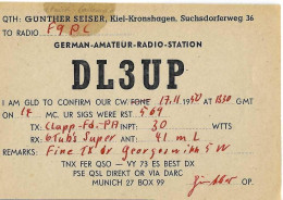 QSL ALLEMAGNE MUNICH  -  DL 3 UP GUNTHER SEISER - RADIO AMATEUR  - 17.11.1950 - F9PC - Autres & Non Classés