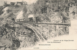 Chemin De Fer Viège Zermatt Pont De Muhlebach Train - Viège