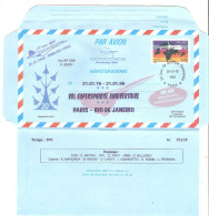 CONCORDE  AEROGRAMME 20 ANS DEJA VOL SUPERSONIQUE ANNIVERSAIRE PARIS RIO DE JANEIRO 21/01/1996 - Autres & Non Classés