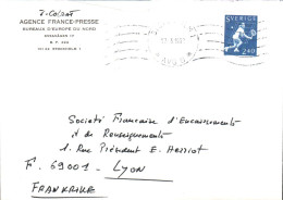 SUEDE SEUL SUR LETTRE POUR LA FRANCE 1982 - Brieven En Documenten