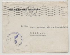 WW2 1942 France Enveloppe CHAMBRE DEPUTES Utilisée Service Militaire Allemand Lettre Franchise > BETHUNE Pas De Calais - Covers & Documents