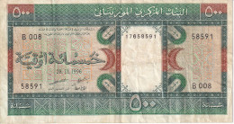 BILLETE DE MAURITANIA DE 500 OUGUIYA DEL AÑO 1996 (BANKNOTE) - Mauritanië