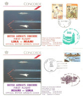 CONCORDE PREMIER 1er VOL FIRST FLIGHT BRITISH AIRWAYS MIAMI LIMA MIAMI JAN 1986 - Andere & Zonder Classificatie