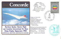 CONCORDE PREMIER 1er VOL FIRST FLIGHT BRITISH AIRWAYS CANADIAN INT. AIR SHOW NORTH QUEBEC 1983 - Sonstige & Ohne Zuordnung