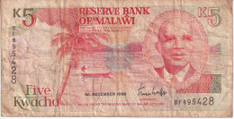 BILLETE DE MALAWI DE 1 KWACHA DEL AÑO 1990 (BANKNOTE) - Malawi