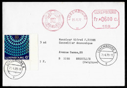 Curiosité 1977, 1979 ? Lettre, Affranchissement Mixte Timbre (cachet Luxembourg 8 D) + Empreinte Machine..EMA, Guichet ? - Máquinas Franqueo (EMA)