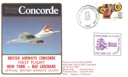 CONCORDE PREMIER 1er VOL FIRST FLIGHT BRITISH AIRWAYS   NEW YORK RAF LEUCHARS   1984 - Andere & Zonder Classificatie