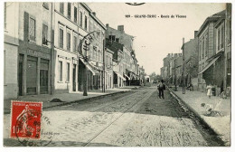 Grand Trou - Route De Vienne (animation, Commerces, Un Chien Fait Ces Besoins Sur Le Trottoir, Rails Tramway ) Circ 1908 - Lyon 8