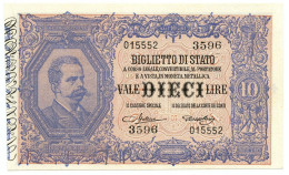 10 LIRE BIGLIETTO DI STATO EFFIGE UMBERTO I 19/05/1923 FDS - Regno D'Italia - Altri