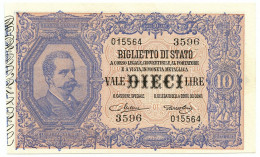 10 LIRE BIGLIETTO DI STATO EFFIGE UMBERTO I 19/05/1923 FDS-/FDS - Sonstige