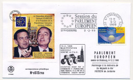 FRANCE - Env 3,00 Parlement Européen - OMEC Session Du Parlement Eur. Strasbourg 2/9/1999 - J. Chirac / Gerhard Schröder - Cartas & Documentos