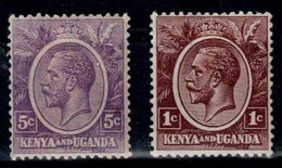 KENIA & UGANDA 1922 KING GEORG V MI No 1-2 MLH VF!! - Kenya & Oeganda