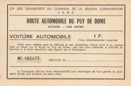 Cie Des Transports En Commun De La Région Clermontoise T.C.R.C. * Route Automobile Puy De Dôme * Clermont * Doc Ancien - Sonstige & Ohne Zuordnung