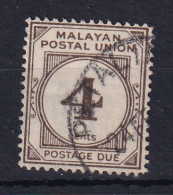 Malayan Postal Union: 1951/63   Postage Due   SG D17     4c   [Perf: 14]    Used - Malayan Postal Union