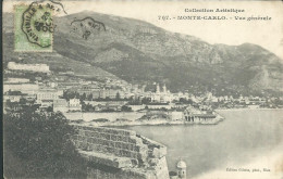 MONACO 5c OBLITERE AMBULANT SUR CARTE DE MONTE-CARLO POUR BUEIL ( EURE ) DE 1904 LETTRE COVER - Brieven En Documenten