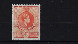 SWAZILAND SG33, 4D ORANGE PERF 13 1/2 X 13 MOUNTED MINT - Swaziland (...-1967)