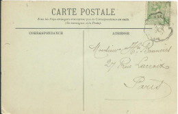 MONACO 5c OBLITERE AMBULANT SUR CARTE DE MONTE-CARLO POUR PARISDE 1907 LETTRE COVER - Briefe U. Dokumente