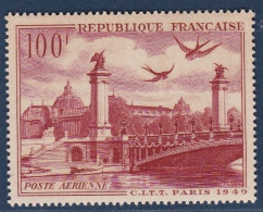 POSTE AERIENNE N°28 100F Rouge NEUF** - 1927-1959 Neufs