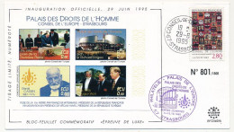 FRANCE - Env 2,80 Conseil Europe - Cad Conseil Europe Strasbourg 29/6/1995 - Inauguration Officielle - Briefe U. Dokumente