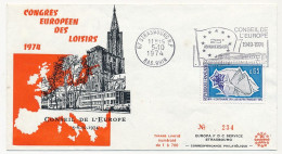 FRANCE - Env 25eme Anniversaire Conseil De L'Europe - OMEC Strasbourg 5/10/1974 S/0,65 Club Alpin - Sellados Mecánicos (Publicitario)