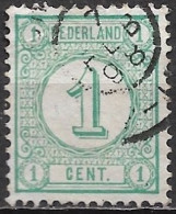 Afwijking Dubbele Groene Punt Naast A Van LAnd In 1876 Cijfertype 1 Cent Groen NVPH 31 A - Variétés Et Curiosités