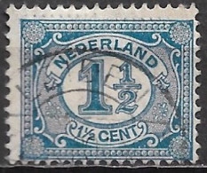 Afwijking Witte Vlek In Breukstraap ½ In 1899-1913 Cijfer Zegels 1½ Cent Blauw NVPH 53 - Errors & Oddities