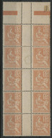 N° 117 Bloc De Dix (8 ** Et 2 *) Avec Millésime Enlevé Pour Tromper Le Collectionneur. Lire La Description - 1900-02 Mouchon