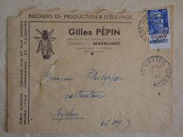 BU1 FRANCE  BELLE LETTRE TAB PUB PERNOT 1953  RUCHERS VIRAZEIL A SEICHES + AFF. INTERESSANT + - Cartas & Documentos