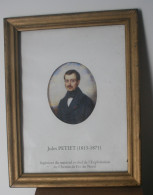 Portrait De Jules PETIET (1813-1871), Ingénieur Du Matériel Du Chemin De Fer Du Nord - Reproduction, Cadre 20 X 25 Cm. - Chemin De Fer