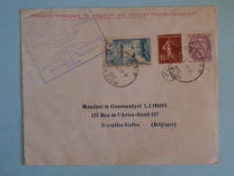 BU1 FRANCE  BELLE  LETTRE  RR 1937  1ER VOL PARIS  BRUXELLES + AFF. PLAISANT + - 1927-1959 Lettres & Documents