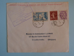 BU1 FRANCE  BELLE  LETTRE  RR 1937  1ER VOL PARIS  BRUXELLES + AFF. PLAISANT + - 1927-1959 Covers & Documents