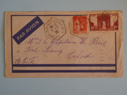 BU1 FRANCE  BELLE  LETTRE  RR 1935 PAR AVION POUR FORT LAMY TCHAD  +N°258 +HEXAGONAL + AFF. PLAISANT + - 1927-1959 Lettres & Documents