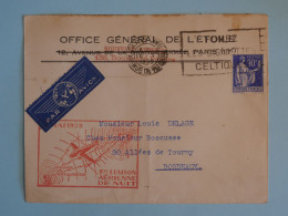 BU1 FRANCE  BELLE  LETTRE   1939 1ER VOL NUIT PARIS  POUR  BORDEAUX +N°258+ AFF. PLAISANT + - 1927-1959 Covers & Documents