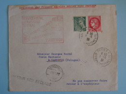 BU1 FRANCE  BELLE  LETTRE   1939 1ER VOL  PARIS VARSOVIE POLOGNE+ AFF. PLAISANT + - 1927-1959 Brieven & Documenten