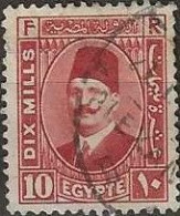 EGYPT 1927 King Fuad I - 10m. - Red FU - Usados