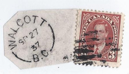 17952) Canada Walcott BC Closed  Post Office Postmark Cancel - Otros & Sin Clasificación