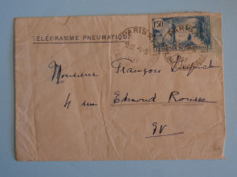 BU1 FRANCE  TELEGRAMME  PNEUMATIQUE   1937 PARIS+ AFF. PLAISANT + - 1927-1959 Brieven & Documenten