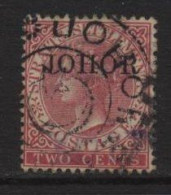 Johore (11) 1884 Straits Selttlements Overprint. 2c Red. Used. Hinged. - Johore