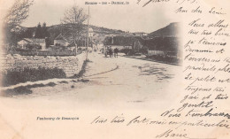 BAUME-les-DAMES (Doubs) - Faubourg De Besançon - Précurseur Carte-Nuage, Voyagé 1905 (2 Scans) Caillat, Percepteur Morey - Baume Les Dames