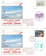 CONCORDE PREMIER 1er VOL FIRST FLIGHT BRITISH AIRWAYS LONDON AUCKLAND  LONDON LONDRES   1986 - Andere & Zonder Classificatie