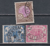 Indochine Taxe 51 / 53 O Partie De Série  Les 3 Valeurs Oblitérées, TB - Segnatasse