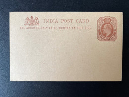 CARTE POSTALE NEUVE / INDES / INDIA POST CARD / QUARTER ANNA - 1902-11 Koning Edward VII