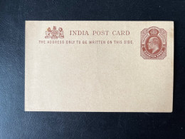 CARTE POSTALE NEUVE / INDES / INDIA POST CARD / QUARTER ANNA - 1902-11 Roi Edouard VII
